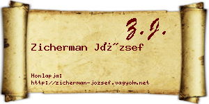 Zicherman József névjegykártya